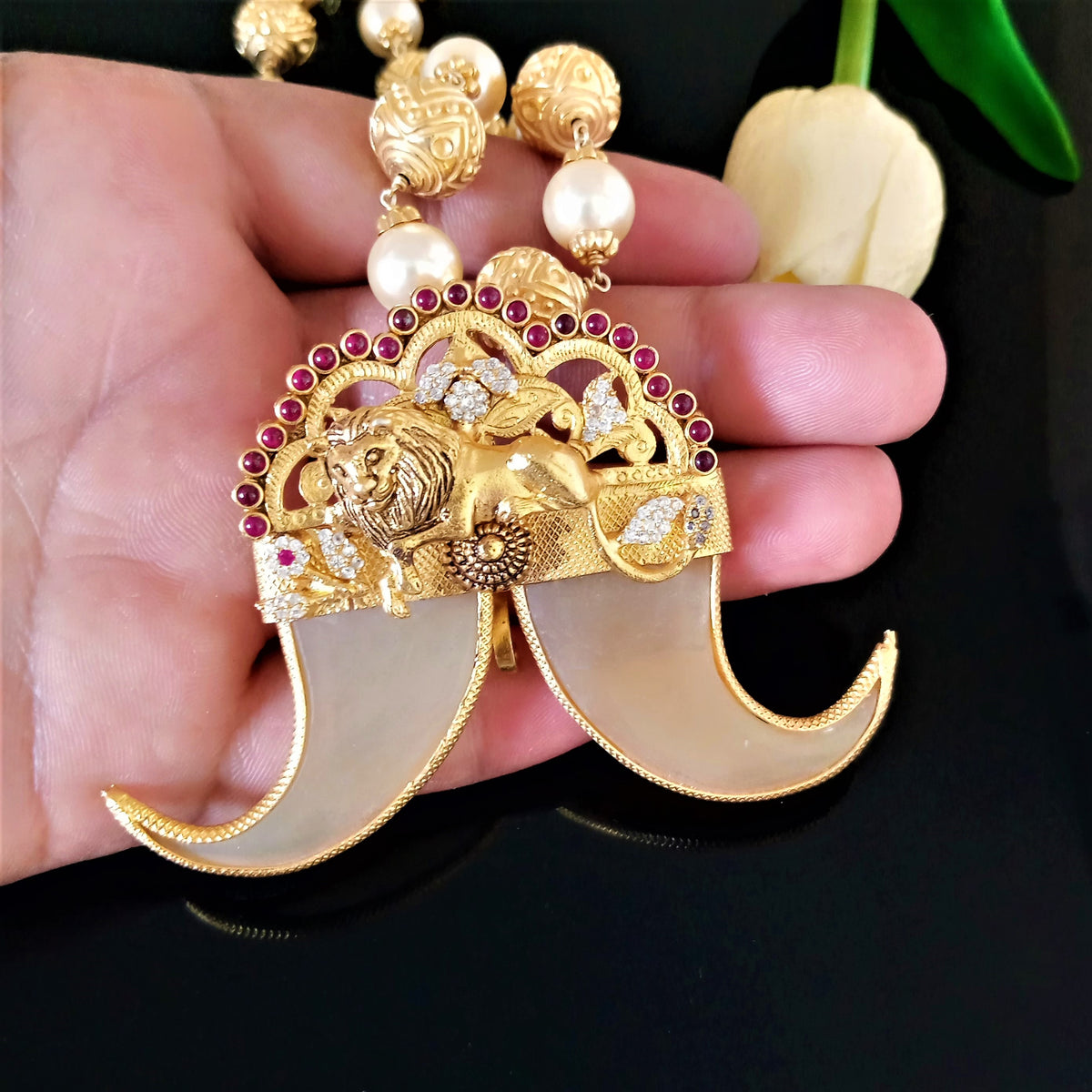 Huge Pure Silver Tiger Claw (Puligoru) Pendant (without Pearl