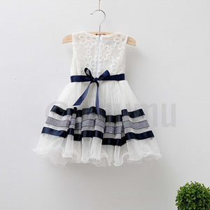 Tutu Blue Summer Dress with Satin Bow ( 2 - 6 Years) - Enumu