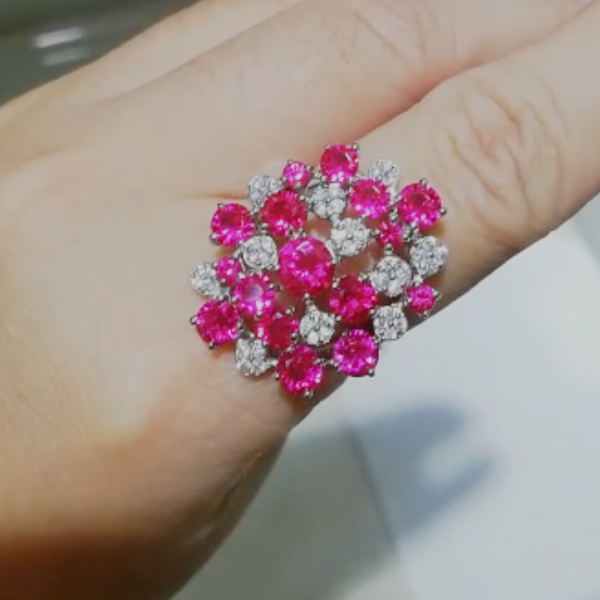 Pure 92.5 Sterling Silver Ruby Ring - Enumu
