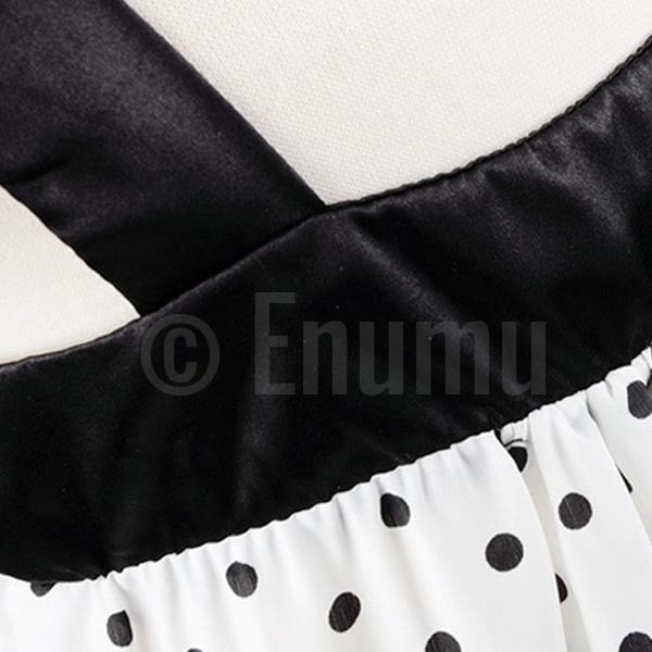 Black and White Polka Dot Dress - Enumu