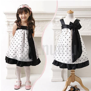 Black and White Polka Dot Dress - Enumu