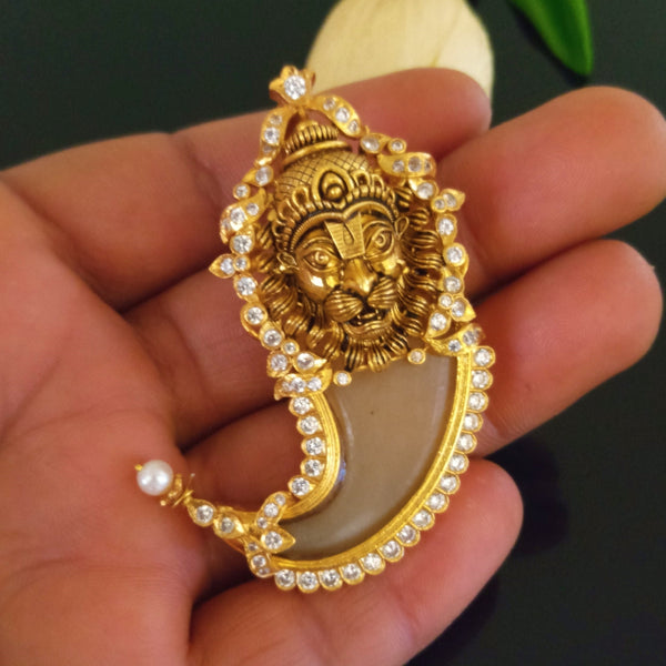 Lord Narasimha Pure Silver Tiger Claw (Puli Goru) Pendant - Enumu