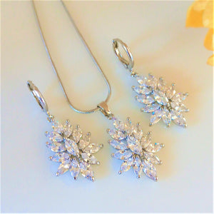 Swiss Zircon Necklace Set - Enumu