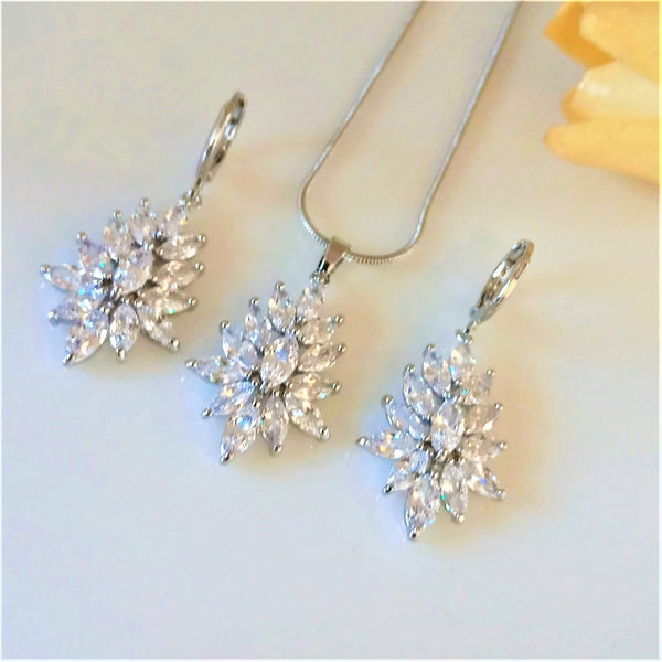 Swiss Zircon Necklace Set - Enumu