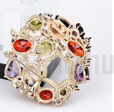 Multi Colour Brooch or Saree Pin - Enumu