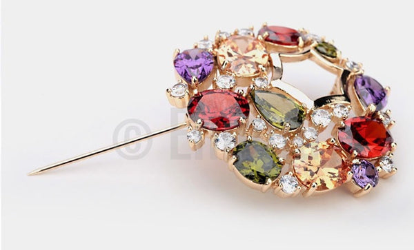Multi Colour Brooch or Saree Pin - Enumu