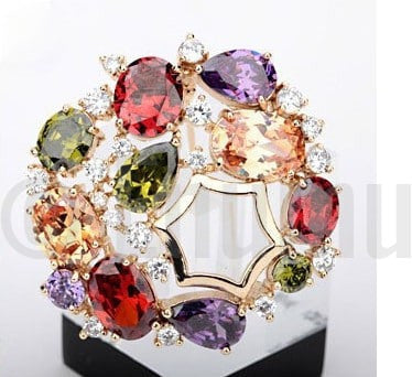 Multi Colour Brooch or Saree Pin - Enumu