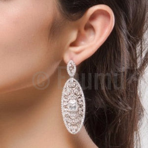 Grand Swiss Zircon Dangle Earrings - Enumu