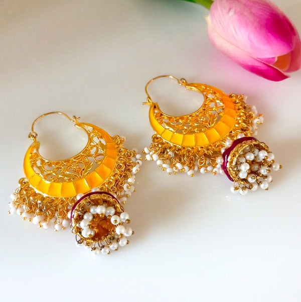 Meena Pearl Jhumkas - Enumu