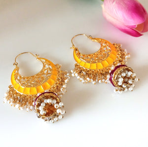 Meena Pearl Jhumkas - Enumu