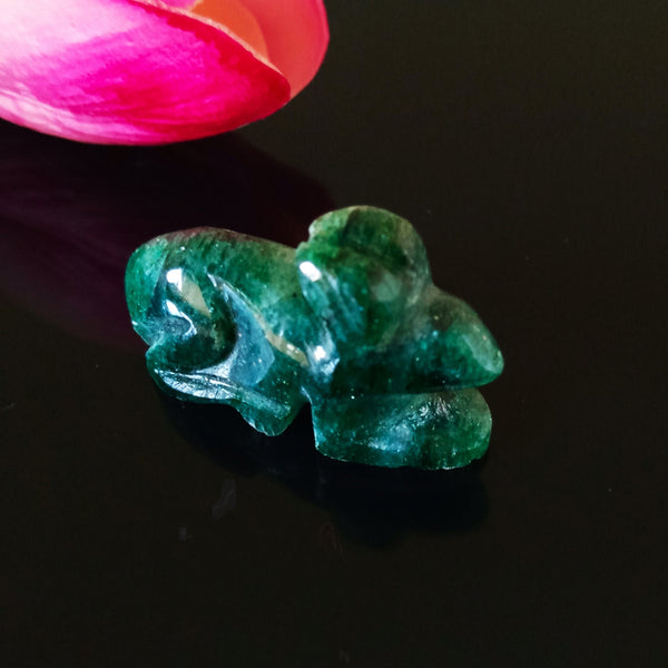 Carved Green Aventurine Rabbit - Enumu