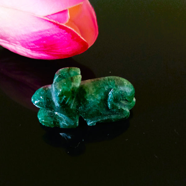 Carved Green Aventurine Rabbit - Enumu