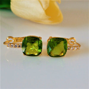 YGP Light Green Peridot Hoops - Enumu