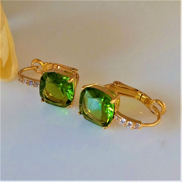 YGP Light Green Peridot Hoops - Enumu