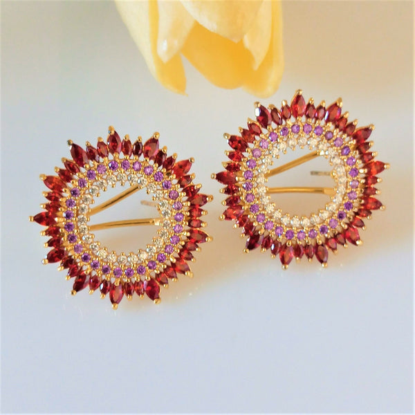 Blazing Sun Stud Earrings - Enumu