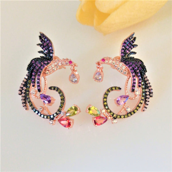 Designer Bird Super Big Stud Earrings - Enumu