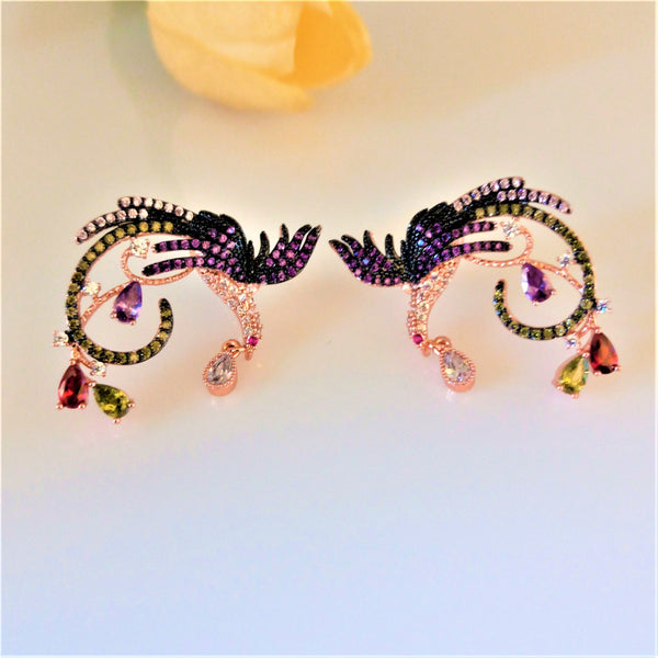 Designer Bird Super Big Stud Earrings - Enumu