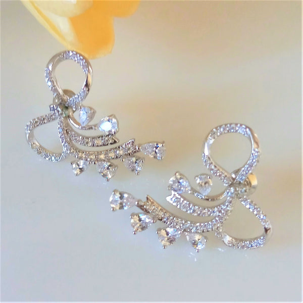 Simple Bow Studs with stones - Enumu