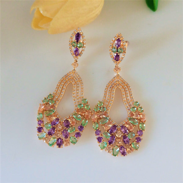 Multi Color Dangle Earrings - Enumu