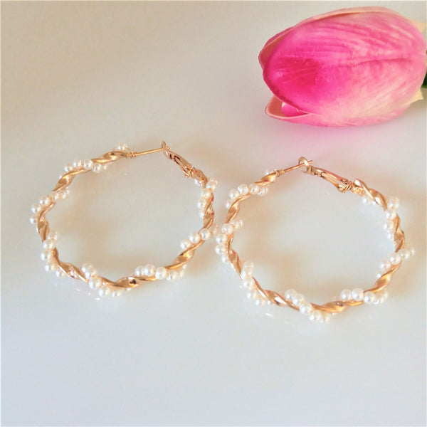 Big Pearl Hoops - Enumu