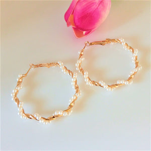 Big Pearl Hoops - Enumu