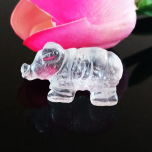 Carved Rock Crystal Rhinoceros - Enumu