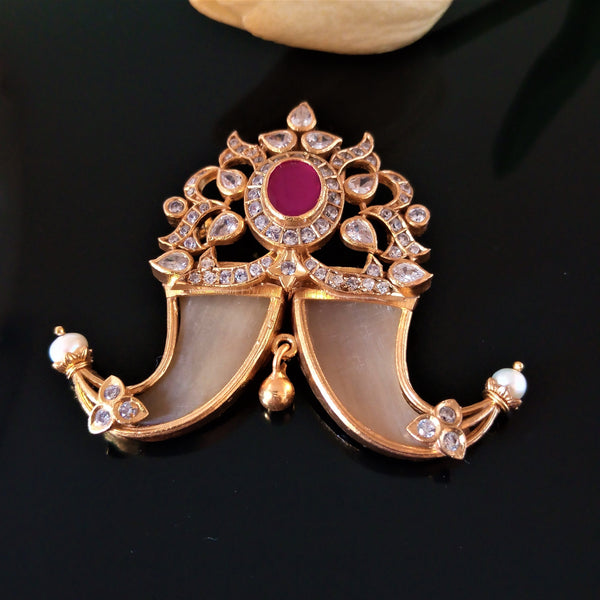 Handmade Pure Silver Tiger Claw (Puli Goru) Ruby Pendant - Enumu