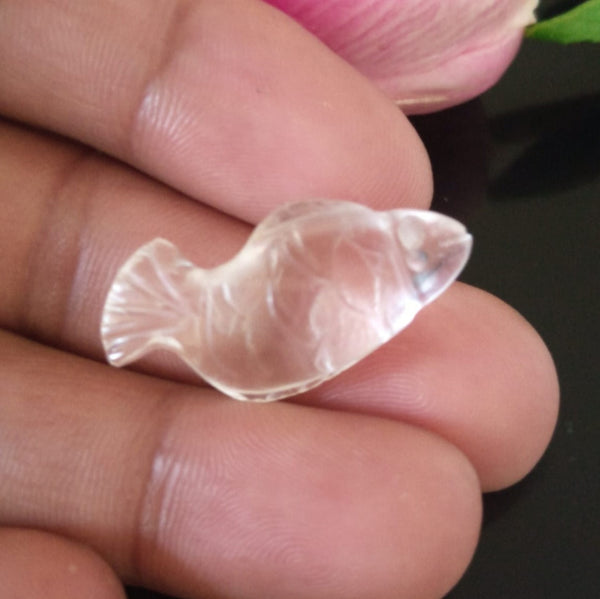 Carved Clear Rock Crystal ( Rare) Fish - Enumu