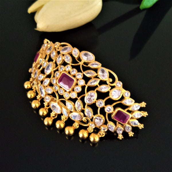 Handmade Pure Silver Ruby CZ Choker - Enumu