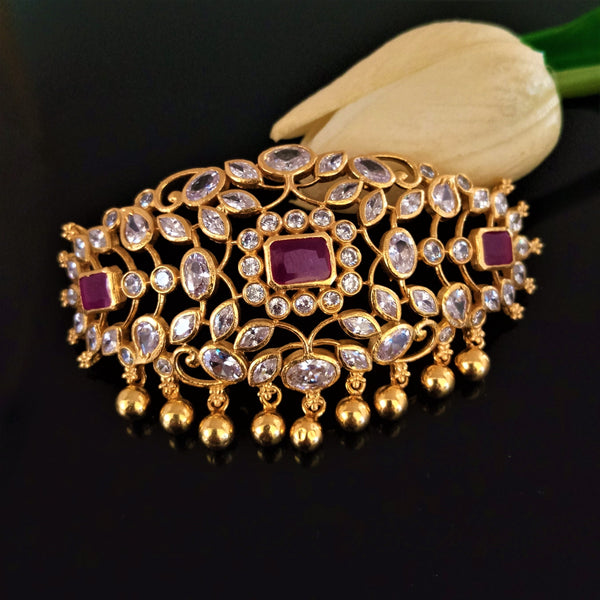 Handmade Pure Silver Ruby CZ Choker - Enumu