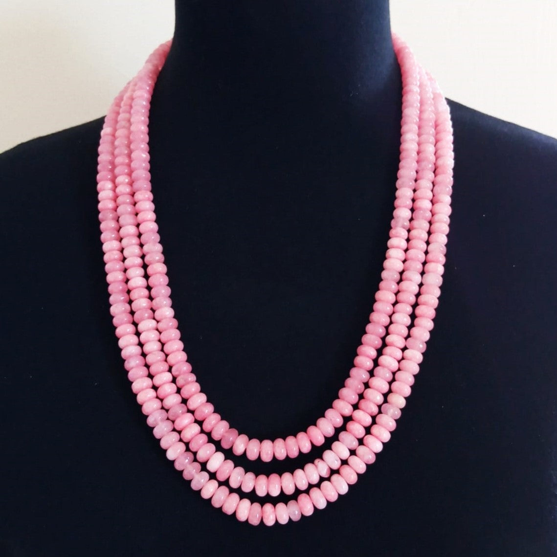 Ratnavali Jewels Designer Pink Leheriya Onyx Stone Beads Necklace Single  Line for Women & Girls RV2973 (Pink) : Amazon.in: Fashion