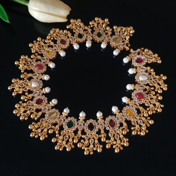 Handmade Pure Silver Navratna Ghungroo Pearl Necklace - Enumu