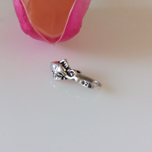 Handmade Pure Silver Ganesha Nose Pin ( Non - Pierced ) - Enumu