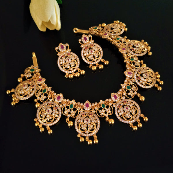 Handmade Pure Silver Ruby Emerald Necklace Set - Enumu
