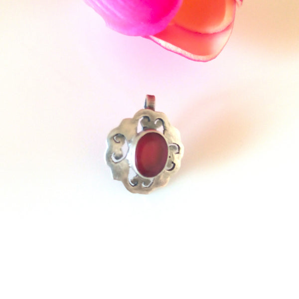 Pure 92.5 Silver Ruby Nose Pin ( Non - Pierced ) - Enumu