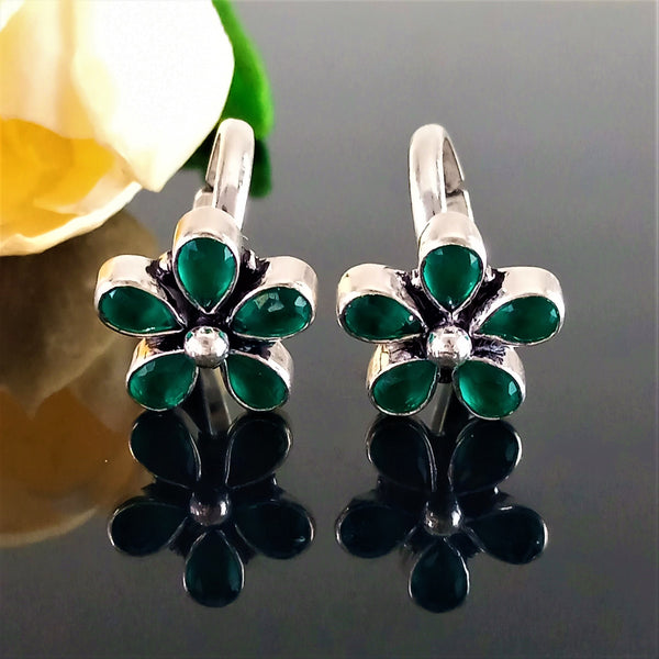 Adjustable Pure Silver Emerald Toe Rings - Enumu