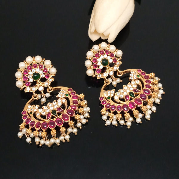 Handmade Pure Silver Huge Pearl Dangle Earrings - Enumu