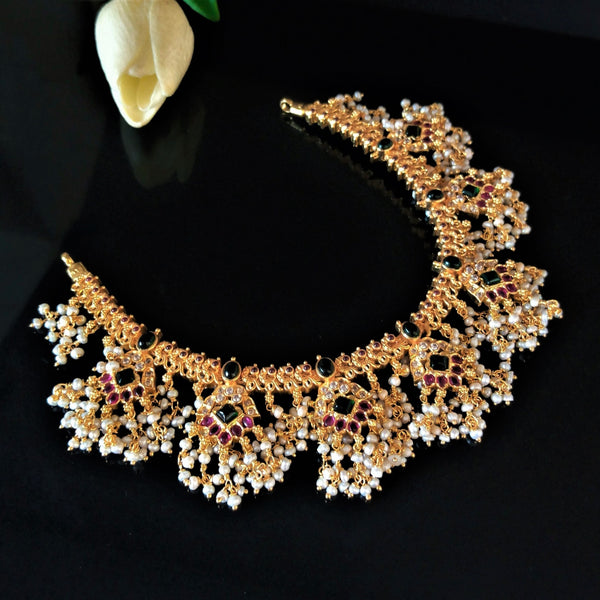 Pure Silver Uncut Stones Guttapusalu Necklace - Enumu