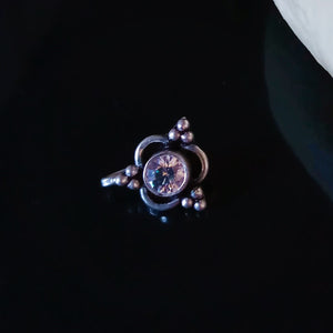 Handmade Pure Silver CZ Nose Pin ( Non - Pierced ) - Enumu