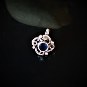 Handmade Pure Silver Blue Nose Pin ( Non - Pierced ) - Enumu