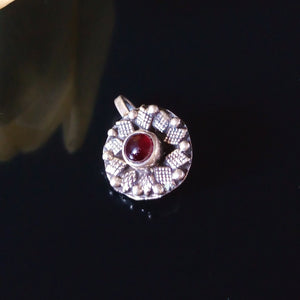 Pure Silver Red Nose Pin ( Non Pierced) - Enumu