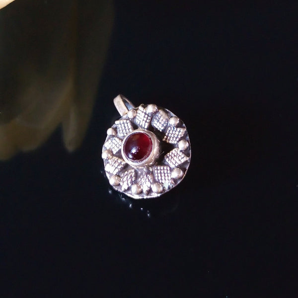 Pure Silver Red Nose Pin ( Non Pierced) - Enumu