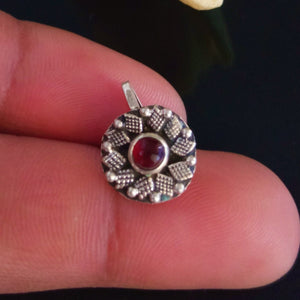 Pure Silver Red Nose Pin ( Non Pierced) - Enumu
