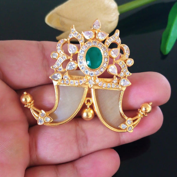 Pure Silver Tiger Claw (Puli Goru) Emerald Pendant - Enumu