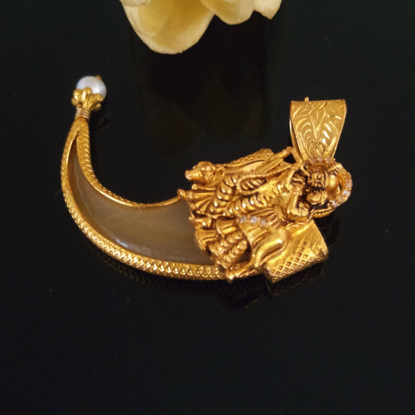 Pure Silver Radha Krishna Tiger Claw (Puligoru) Pendant - Enumu