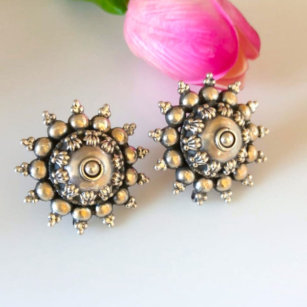 Tribal Handmade Pure Silver Studs - Enumu