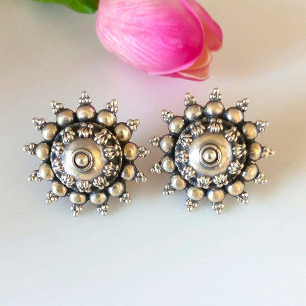 Tribal Handmade Pure Silver Studs - Enumu