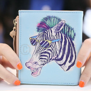 Light Blue Fun Horse Wallet - Enumu