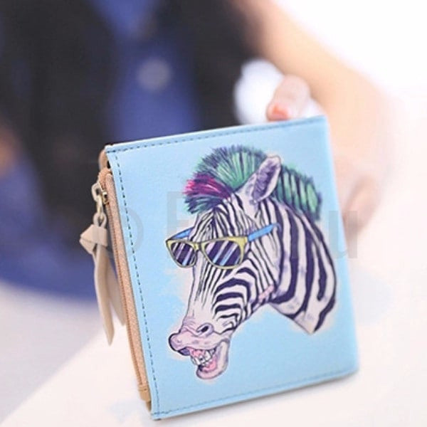 Light Blue Fun Horse Wallet - Enumu