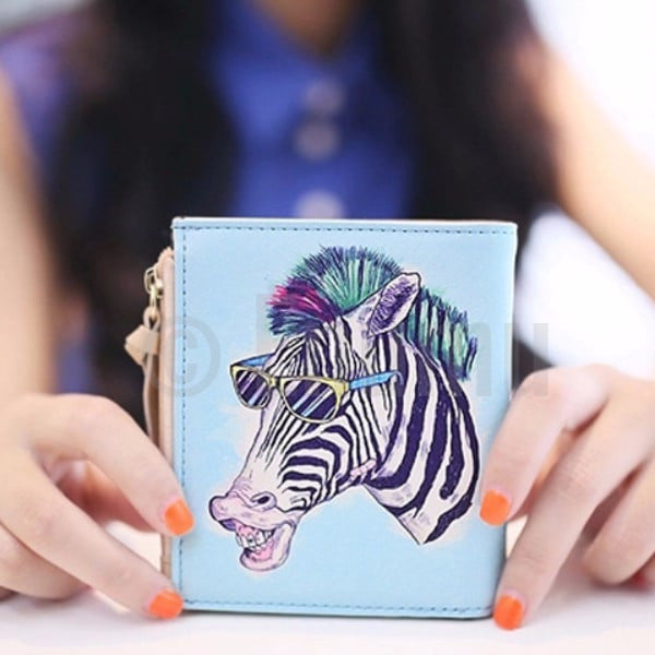 Light Blue Fun Horse Wallet - Enumu